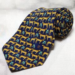 HERMES 牛 カエル アニマル柄 ネクタイ - メルカリ