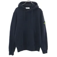 STONE ISLAND ストーンアイランド ルーマニア製 長袖 パーカー M ブラック 裏起毛 メンズ 古着
