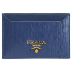 極美品 現行品⭐️PRADA カードケース 名刺入れ サフィアーノレザー 紺色 ブルー（青）系 PRADA(プラダ) カードケース・名刺入れ