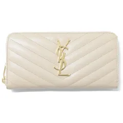 美品 SAINT LAURENT PARIS サンローラン パリ レザー 長財布 ロングウォレット ラウンドファスナー キルティング YSLロゴ モノグラム おしゃれ シンプル きれいめ 大人女子 ブランドのサムネイル