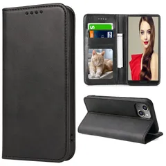 【在庫処分】男女兼用 ビジネス風 美しい かっこいい 耐衝撃 黒 360度保護 軽量 薄型 ストラップホール付き スタンド機能 マグネット式 (iPhone13 カード収納 柔らかいTPUケース 肌感レザー 肌触り良い 携帯カバー スマホカバー 6.1 cas