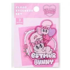 【メール便】エスターバニー ダイカットシール クリアステッカーセット 3枚セット リボンバニー ティーズファクトリー デコシール キャラクター グッズ 
