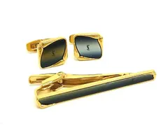 ■美品■ YVESSAINTLAURENT イヴサンローラン ネクタイピン カフスボタン カフリンクス 2点セット 紳士 メンズ ゴールド系 DI9053 冠婚葬祭 結婚式 葬式