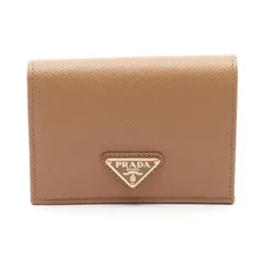 プラダ PRADA 二つ折り財布 SAFFIANO TRIANG 1MV021QHHF0018 ナチュラル サフィアーノレザー 二つ折財布 レディース 新品