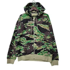【中古品】 DENIM TEARS GREEN CAMO COTTON WREATH ZIP HOODIE TIGER CAMO グリーン カモ コットン リース ジップ フーディー パーカー M メンズ 【142-250416-as-23-izu】