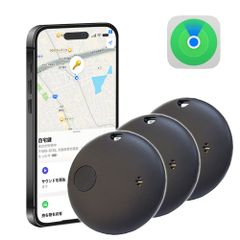 【Apple認証 技適マーク取得】スマートタグ 3個セット iPhone GPS 紛失防止タグ スマートトラッカー Apple Find My対応 キーファインダー 薄型軽量 迷子防止 ペット 鍵 財布 ブラック ホワイト