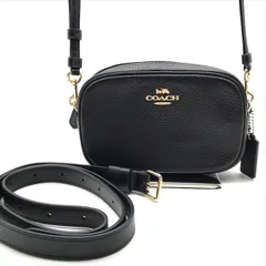 美品 COACH コーチ レザー 2WAY ウエストポーチ ショルダー バッグ ブラック k1991