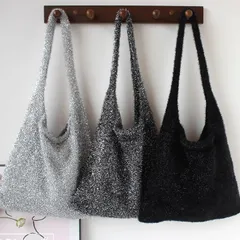 韓国 🎀ラメシャギートートバッグ🎀 軽量 大容量 グリッター メタリック キラキラ ラメ たわしバッグ ハンドバッグ バッグ 肩掛け エコバッグ サブバッグ マザーズバッグ パーティー 二次会 結婚式 通勤 通学