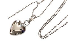 【amplis / アンプリス】Heart Charm and Chain  /  ハート シルバー チャーム チェーン ネックレス