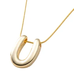 【A：ゴールド×ワンサイズ】[Cream dot. クリームドット公式] ネックレス レディース  金属アレルギー ニッケルフリー ヴィンテージ調 艶消し マット スネークチェーン u字 u型 馬蹄 ぷっくり メタル 大人 シンプル 