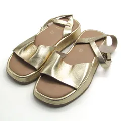 ザラ サンダル フラットシューズ 靴 キッズ 女の子用 30サイズ ゴールド/ベージュ ZARA 【中古】