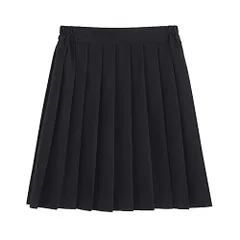【迅速発送】Sharphon ウエストゴム 制服 スカート 42/60/75CM丈 黒 紺 灰色 4色 無地 ライン ハイウエスト プリーツスカート