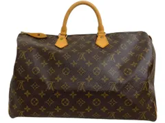 LOUIS VUITTON (ルイヴィトン) スピーディ40 モノグラム ボストンバッグ 92年製 PVC レザー ファスナー開閉式 オープンポケット フランス製 M41522 ブラウン ブランド/004