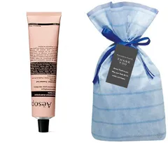 【ギフトラッピング済】イソップ Aesop ボディケアセット ハンドバーム ハンドクリーム ハンドケア ギフト プレゼントオリジナルメッセージカード付き (ブルー（ボーダー）)