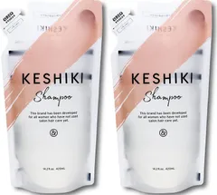 2袋セット KESHIKI ケシキ シャンプー 詰め替え 420mL×2個 美容室 美容院 アミノ酸 いい香り 美容液 天然由来成分 サロン専売 ヘアトリートメント 美容室 サロン専売品 美容院 ヘアケア ヒートケア ダメージ ＆NINE アンドナインのサムネイル