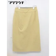 ◇ NATURAL BEAUTY BASIC 膝下丈 タイト ナロー スカート サイズS マスタード系 レディース 【中古】 【1105070005852】