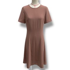 theory セオリー Admiral Crepe Fitted Flare DR ドレス ワンピース 半袖ワンピース フレア タック 上品 セレモニー ピンクベージュ サイズ0 レディース 春 ゴーゴー古着マルイ北千住店 23 No.264