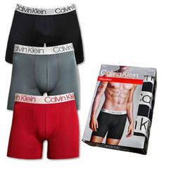 3枚組みセット カルバンクライン Calvin Klein ボクサーパンツ CK CHROMATIC 吸湿速乾 ソフトマイクロファイバー スチールバンド 男性下着 メンズ下着 お盆 旅行