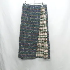 ◇ Dessin デッサン チェック柄 ロング丈 フレア スカート サイズ2 ベージュ ネイビー レディース E  【1406180075958】