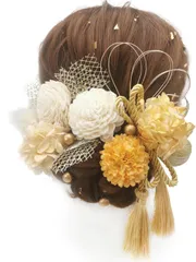 【在庫処分】七五三 成人式 成人式 浴衣 結納 花 袴 卒業式 振袖 着物 和服 入学式 人気 金箔 かすみ草 結婚式 和玉 ヘアーアクセサリー 発表会 紐 水引 造花飾り 白 ドライフラワー 10色 髪飾り T2200 髪飾り [JZOON]