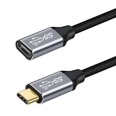 Type C 延長ケーブル ナイロン編み usb-c タイプc 延長コードケーブル USB3.1 Gen2(10Gbps) 高速データ転送 100W PD急速充電 4Kビデオ伝送 MacBook/iPad/Surface/Switch/Xperia/Galax