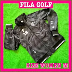 FILA GOLF フィラゴルフ フルジップ 裏起毛 チェック柄 ゴルフジャケット M