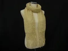 ■美品■ agnes b. アニエスベー スパンコール フリンジ マフラー ストール 防寒具 レディース ベージュ系 DG2076のサムネイル