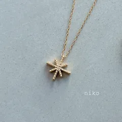 ◆ 235 雪の花 ネックレス 40cm K16GP ゴールド アクセサリー ◆　再販 定番 人気 大人 上品 きれいめ シンプル ペンダント花 結晶 星