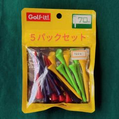シェルパック ウッドティー 70㎜ ミックスカラー 5袋 セット  フィールドナンバー 30904 メンズ レディス プロ PGA グリーンフォーク 飛距離 アップ ドラコン ドライバー アイアン ゴルフ
