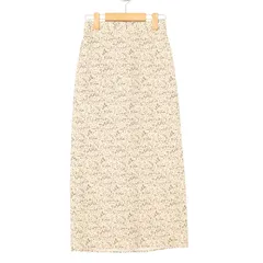 GU ジーユー 通年 小花柄 フラワー 総柄★ プリント ナロー ストレッチ マキシ ロング スカート Sz.S レディース