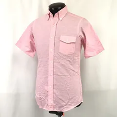 美品★J.PRESS/ジェイプレス★半袖ボタンダウンシャツ【7/メンズXS-S/ピンク/pink】胸ポケット/Tops/Shirts◆SBH882<sale>