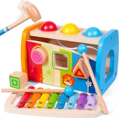 【数量限定】音楽 玩具 つみき 積み木 女の子 男の子 赤ちゃん 4歳 3歳 2歳 玩具 1歳 プレゼント 誕生日 鉄琴 楽器 ハンマートイ モンテッソーリ おもちゃ あかちゃん パーカッション 知育玩具 【材料、塗料国内安全検査済】 Smiim