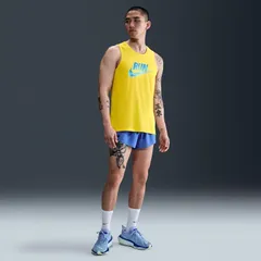 ナイキ ノースリーブシャツ タンクトップ メンズ NIKE Dri-FIT ラン エナジー MILER タンク｜ランニングウェア 速乾 吸汗 ドライ  マラソン トレーニング 陸上 きいろ イエロー 男性 スリーブレス 袖なし トップス /HJ4165-718