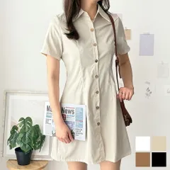 半袖ミニシャツワンピース 夏トップス 半袖 シャツ ロング丈 韓国 ファッション レディース 春夏 体型カバー シンプル カジュアル オフィス