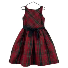 POLO RALPH LAUREN ポロ・ラルフローレン チェックワンピース size6X/レッド×ブラック