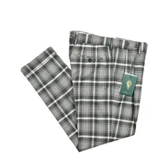BERWICH ベルウィッチ / BARBER ツータックスラックス ストレッチ 秋冬 ヴァージンウール コットン タータンチェック グレー 413541