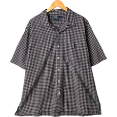 古着 ラルフローレン Ralph Lauren POLO by Ralph Lauren ADAMS チェック柄 半袖 オープンカラー コットンシャツ メンズXXL相当/eaa570806