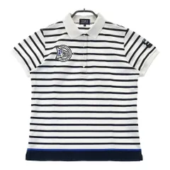 サイズ：2 PEARLY GATES パーリーゲイツ 30周年 半袖ポロシャツ ボーダー柄 ホワイト系 [240101250822]# ゴルフウェア レディース ストスト