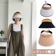 おしゃべりなバイザー 高品質ラフィア帽子 レディース ベージュ UVカット 紫外線対策 日除け 小顔効果 マダガスカル天然草使用 旅行用