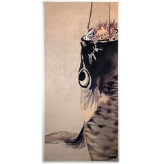 古今東西 浮世絵 手ぬく?い 鬼と鯉のぼり 河鍋暁斎