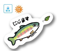 031 ニジマス【防水&UVカット】釣り好きステッカー☆