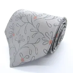 バナナリパブリック ブランドネクタイ 総柄 花柄 リーフ柄 シルク イタリア製 PO メンズ グレー Banana Republic 【中古】