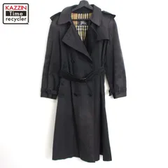 80s イギリス製 vintage BURBERRY 裏地バーバリーチェック トレンチコート レディース Mサイズ相当