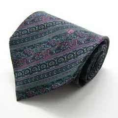 ピエールカルダン ブランド ネクタイ ストライプ柄 ペイズリー シルク イタリア製 PO メンズ ブルーグレー Pierre Cardin 【中古】