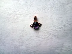 天使のペンダントトップ アメジスト オーバル型 ピンクゴールド SV925 10x8mm前後