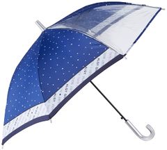 【人気商品】長傘 スターボーダー 子供 ジャンプ 晴雨兼用 UVカット透明 子供用長傘 55㎝ レディース [アルジー] ネイビーブルー 親骨の長さ：約55㎝