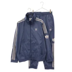 adidas (アディダス) ADICOLOR 3D TREFOIL 3-STRIPES TRACK JACKET 3ストライプ トレフォイルロゴ刺繍 トラックジャケット パンツ ジャージ セットアップ ブルー GN3536/GN3534のサムネイル
