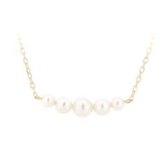 ミキモト パール ネックレス 3.8ミリ～5.5ミリ K18YG(18金 イエローゴールド)  質屋出品