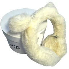 RE90 【美品】UGG アグ 耳当て イヤーマフ 猫耳 ホワイト 箱入 NIMBUS レディース