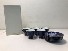 ■未使用■香蘭社 ルリ薔薇 カップ&ソーサー5客セット 未使用品（6273）【★13-453】